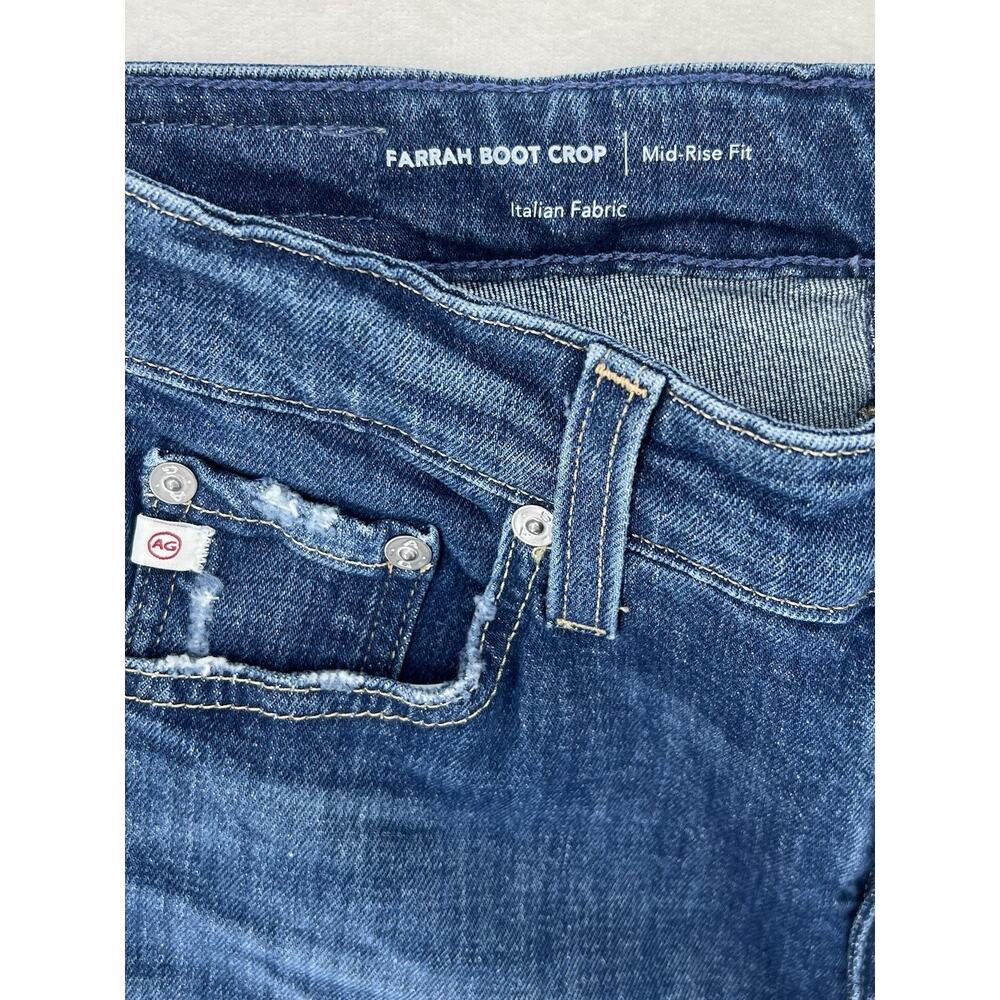 AG-ED Adriano Goldschmied Farrah Boot Crop Jeans Distressed Raw Hem NWT Size 27 - Picture 6 of 9